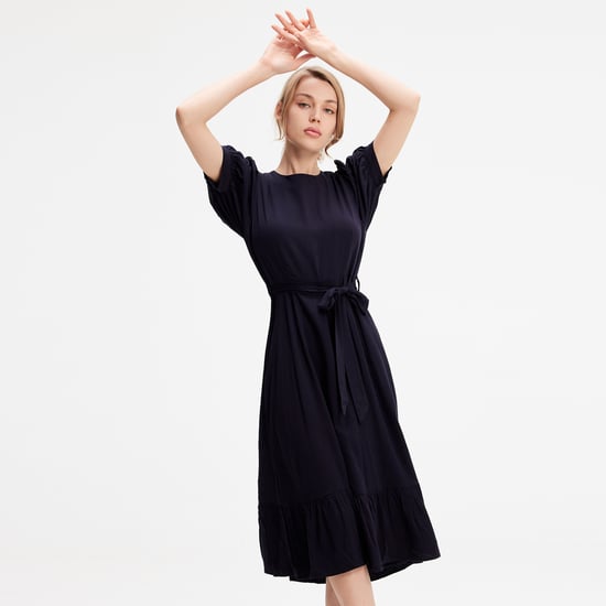 Viscose blouse-dress with fluffy hem - Image 2