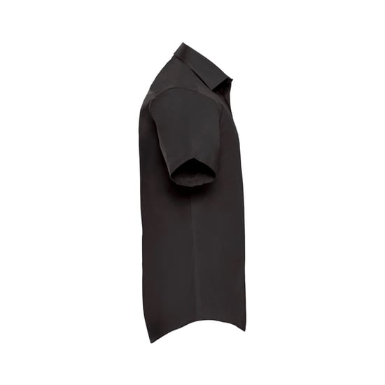 Russell Collection Mens Fitted Short-Sleeved Shirt (Black) - Image 3
