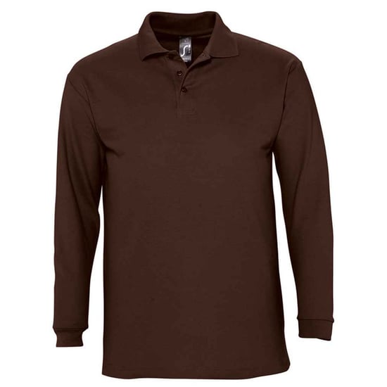 SOLS Unisex Adult Winter II Long-Sleeved Polo Shirt (Chocolate) - Image 1