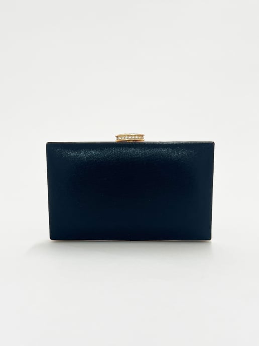 Square Box Clutch with Floral Applique