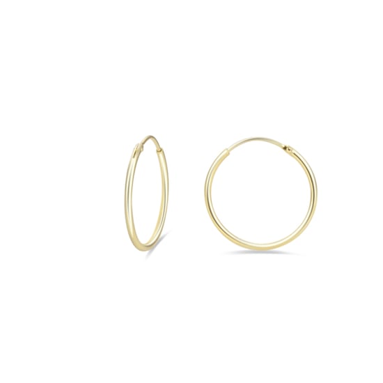 Pendientes de Aros Luxenter, essential de plata de ley 925 con acabado en baño oro rosa de 18 quilates - Image 1