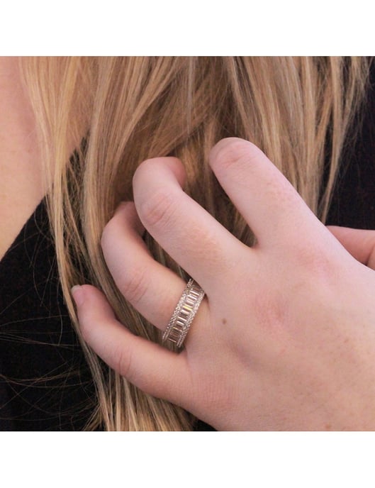 Anillo Glamour Lock - Plata y Cristal - Image 2