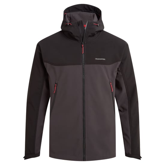 Craghoppers Mens Seer Hooded Waterproof Jacket (Black/Black Pepper) - Image 1