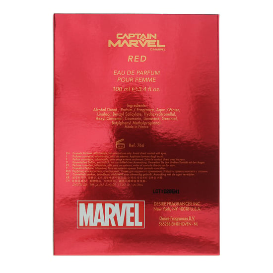 Marvel Captain Marvel Red Eau De Toilette 100ml