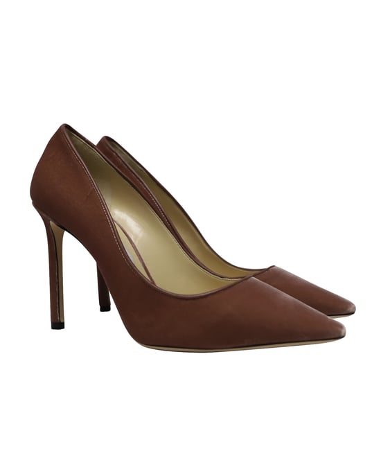 Jimmy Choo Romy 100 Pumps in Pink Velveet - Image 3