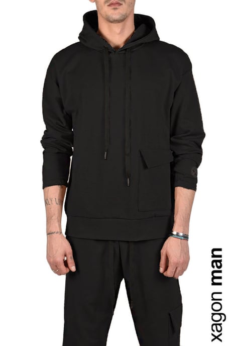 Xagon Man Sudadera del hombre negro - Image 2