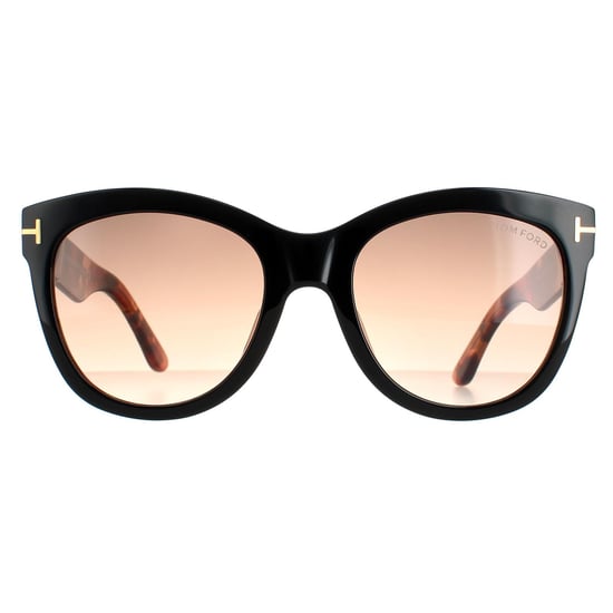 Tom Ford Cat Eye Womens Black Havana Brown Gradient Wallace FT0870