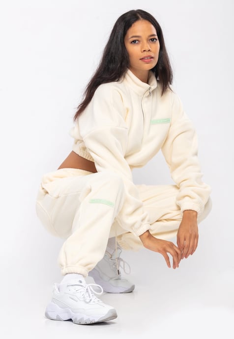 Tom Barron Ladies Casual Cropped Fleece Stylish Oversize Tracksuit