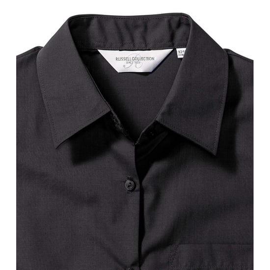 Russell Collection Ladies/Womens Long Sleeve Shirt (Black) - Image 2