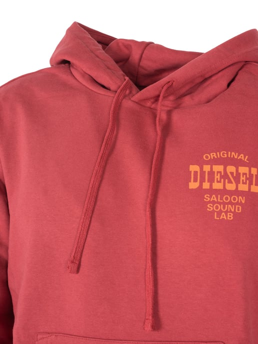 Diesel Saloon Sound Lab Logo sudadera con capucha roja - Image 2