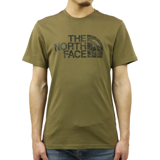 The North Face Mens Woodcut Dome T Shirt Military Green - Image 2