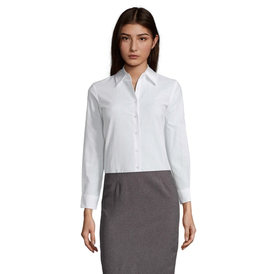 SOLS Womens/Ladies Embassy 130 Oxford Long-Sleeved Shirt (White) - Image 1