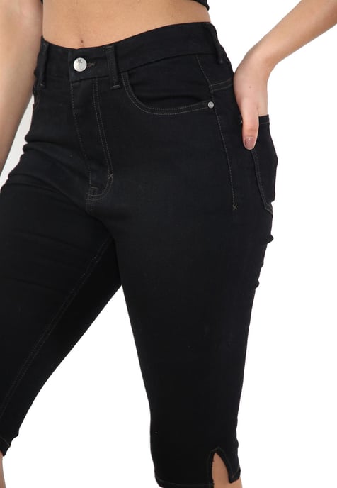 MYT Shorts De Mezclilla De Talle Alto Magic Shaping Negro Mujer - Image 5