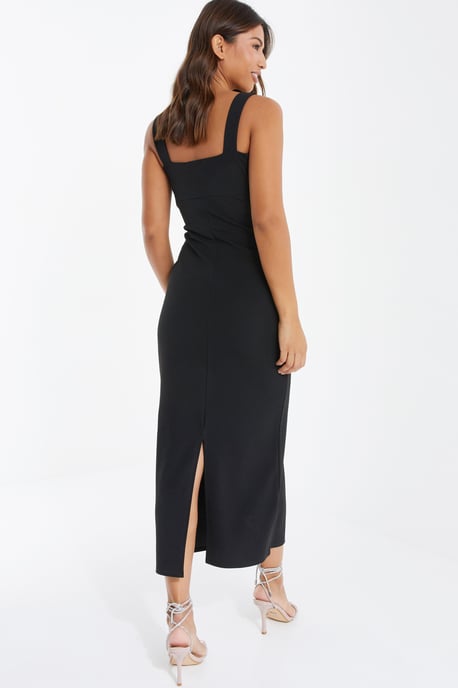 Black Diamante Trim Maxi Dress