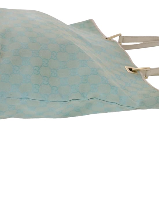 GUCCI GG Canvas Tote Bag Light Blue White Auth 50181 - Image 3