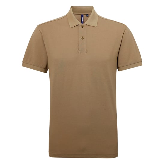 Asquith & Fox Mens Short Sleeve Performance Blend Polo Shirt (Khaki) - Image 1