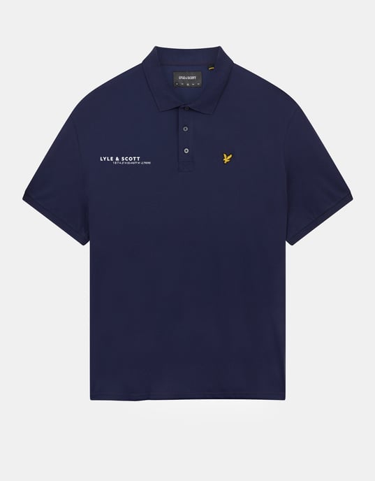 Lyle & Scott men's polo shirt with Co-Ordinates print in navy blue