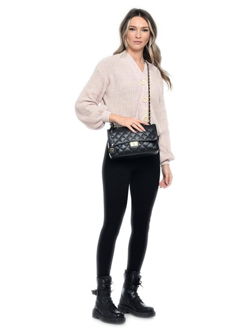 Isabella Rhea Black Leather Bag