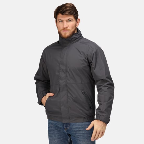 Regatta Mens Dover Waterproof Windproof Jacket (Seal Grey/Black)