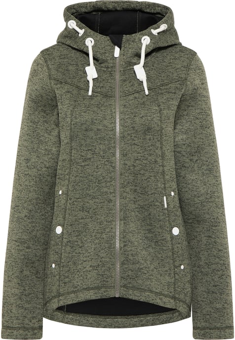 ICEBOUND Knitted fleece jacket women olive melange - Image 1