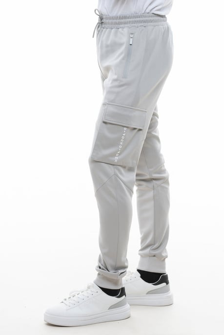 D-Rock Men's Cuffed Jogger Cargo Pockets Ribbed Cuffs Bottoms