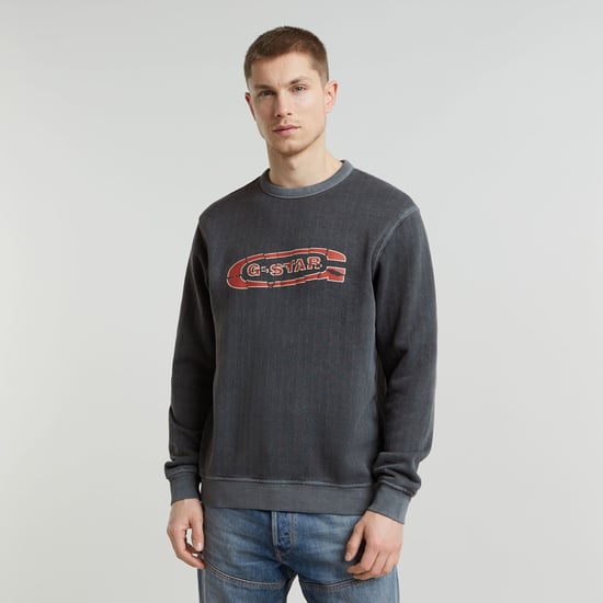 G-Star RAW Destroyed G Logo Washed Sweater - Image 1