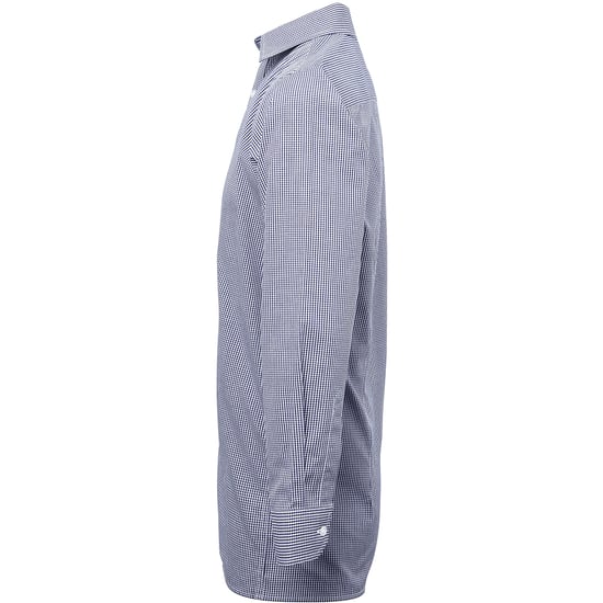 Premier Mens Microcheck Long Sleeve Shirt (Navy/White) - Image 3