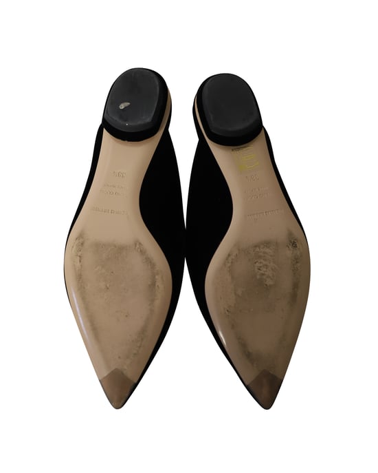 Nicholas Kirkwood Beya Flat Mules in Black Velvet - Image 5