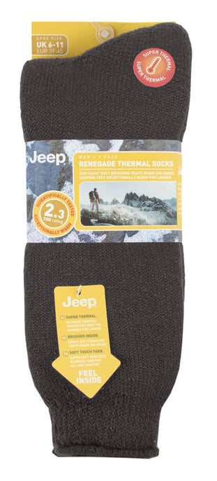 Calcetines Térmicos de Invierno para Hombre | Jeep | Calientes Calcetines Resistentes | Ideal para Senderismo - Gris - Image 2