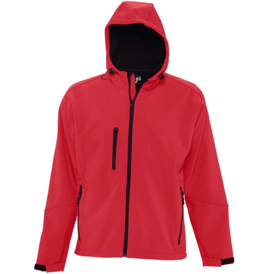 SOLS Mens Replay Hooded Soft Shell Jacket (Breathable, Windproof And Water Resistant) (Pepper Red) - Image 1