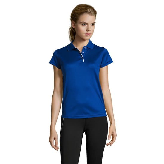 SOLS Womens/Ladies Performer Short Sleeve Pique Polo Shirt (Royal Blue) - Image 3