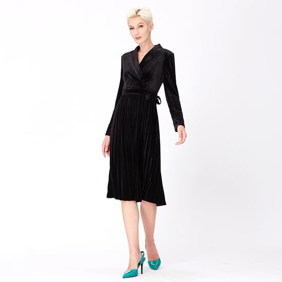 Velvet wrap effect dress - Image 3