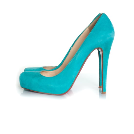 Turquoise suede pumps - Image 2