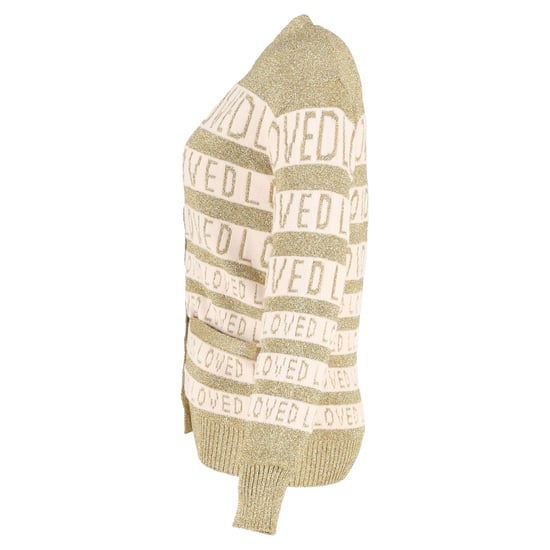 Gucci Loved Oversized Lurex Cardigan in Gold Wool - Image 2