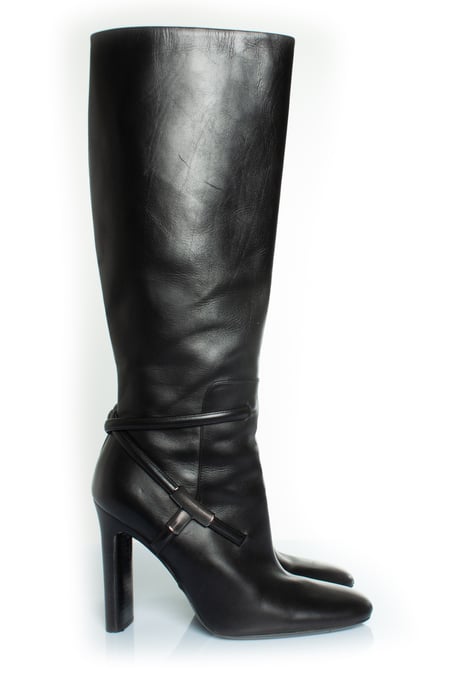 leather boots with T strap - Image 5