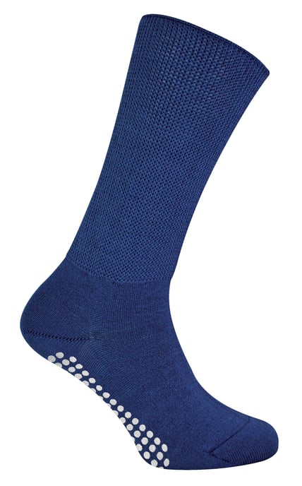 Calcetines Extra Anchos para Edemas con Agarres Antideslizantes | Dr.Socks | Hombre y Mujer | Calcetines de Bambú con Agarres para Piernas, Tobillos y Pies Hinchados - Azul Marino - Image 2