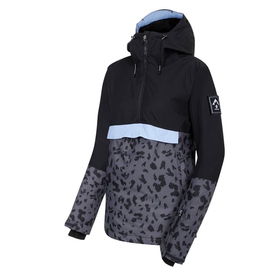 Dare 2B Womens/Ladies Snowburst Leopard Print Overhead Ski Jacket (Black/Ebony Grey) - Image 3