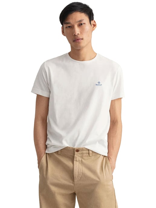 Gant | Camiseta cuello redondo hombre Logo contraste - Blanco - Image 1