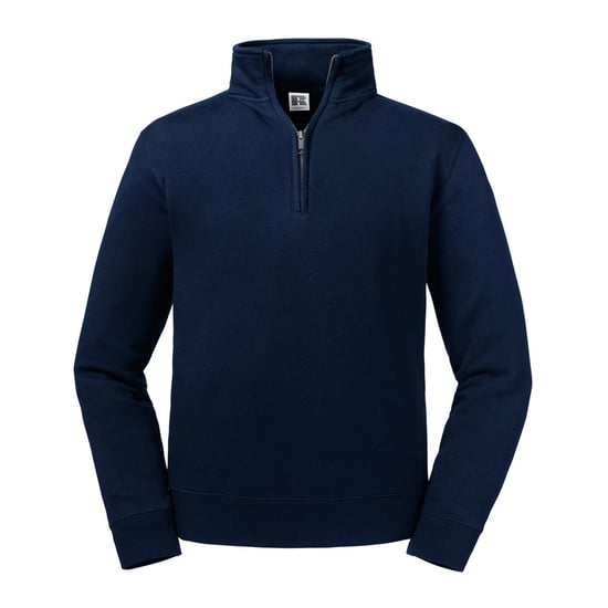 Russell Mens Authentic Zip Neck Sweatshirt (French Navy) - Image 1