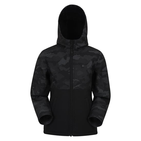 Mountain Warehouse Childrens/Kids Exodus Camo Soft Shell Jacket (Black)