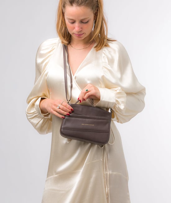 'Helena' Hot Fudge Nappa Leather Cross Body Bag