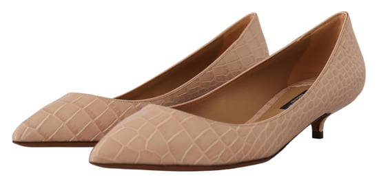 Zapatos de Mujer con Tacones Kitten de Cuero Beige Dolce & Gabbana - Image 2