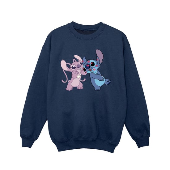 Disney Girls Lilo & Stitch Kisses Sweatshirt (Navy Blue) - Image 1