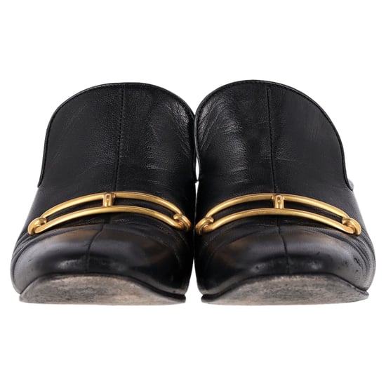 Hermès Diane With Roulis Buckle Mules in Black Goatskin Leather - Image 2