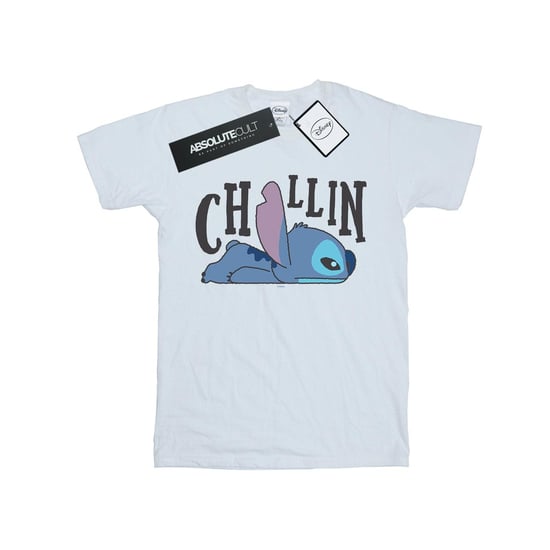 Disney Womens/Ladies Lilo And Stitch Chillin Cotton Boyfriend T-Shirt (White)