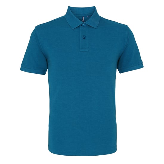 Asquith & Fox Mens Plain Short Sleeve Polo Shirt (Teal Heather) - Image 1