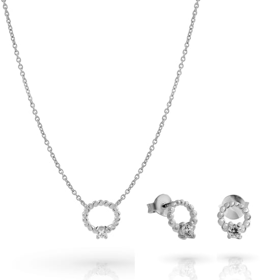 Orphelia 'Premium' Women's 925 Sterling Silver Set: Necklace + Earrings - Silver SET-7562 - Image 1