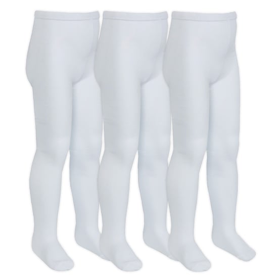 Paquete de 3 pares de medias escolares de bambú para niñas en negro, gris, blanco y azul marino - Blanco - Image 1