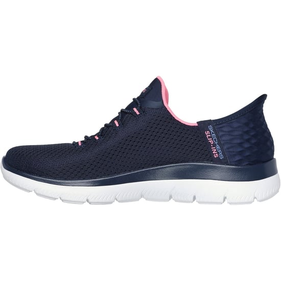 Skechers Summits Diamond Dream Textile Women's Navy/Pink Trainers - Image 4