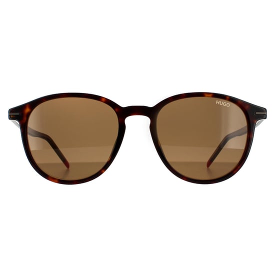 Hugo by Hugo Boss Round Mens Dark Havana Brown Sunglasses - Image 1